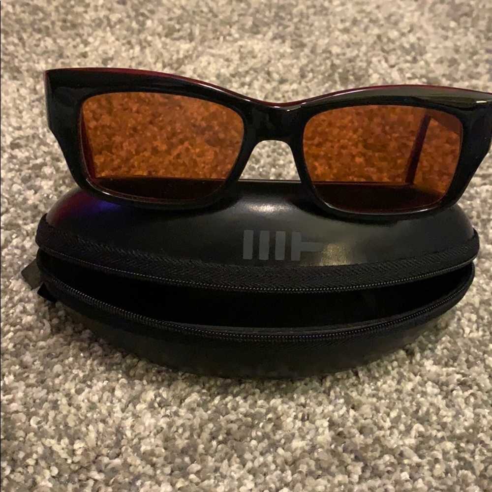 Mosley tribe sunglasses. Black and red. Selfies